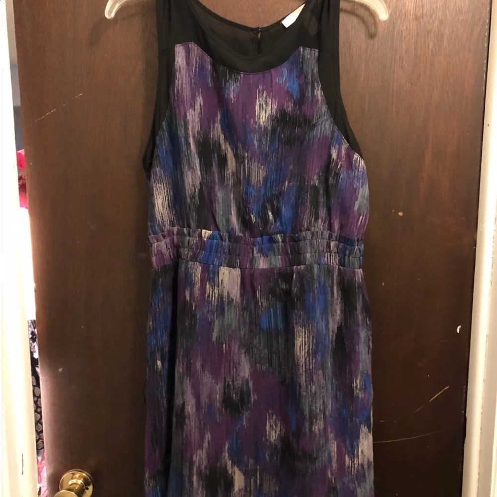 Blue, Black, and Purple Dress